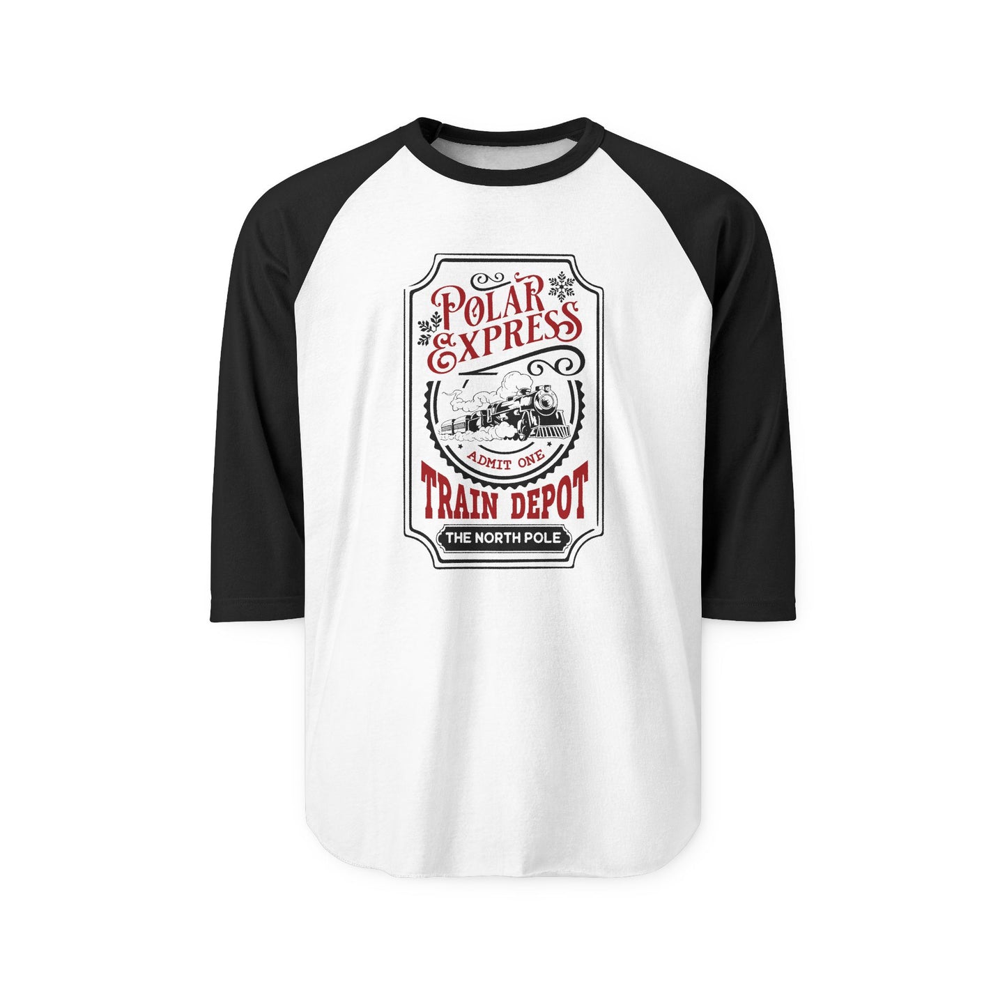 Polar Express Train Depot Baseball Tee