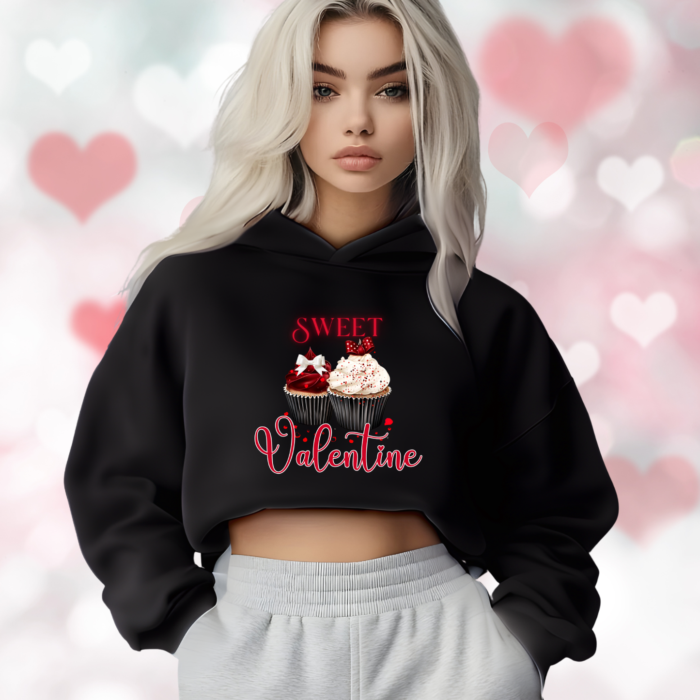 Sweet Valentine Crop Hoodie
