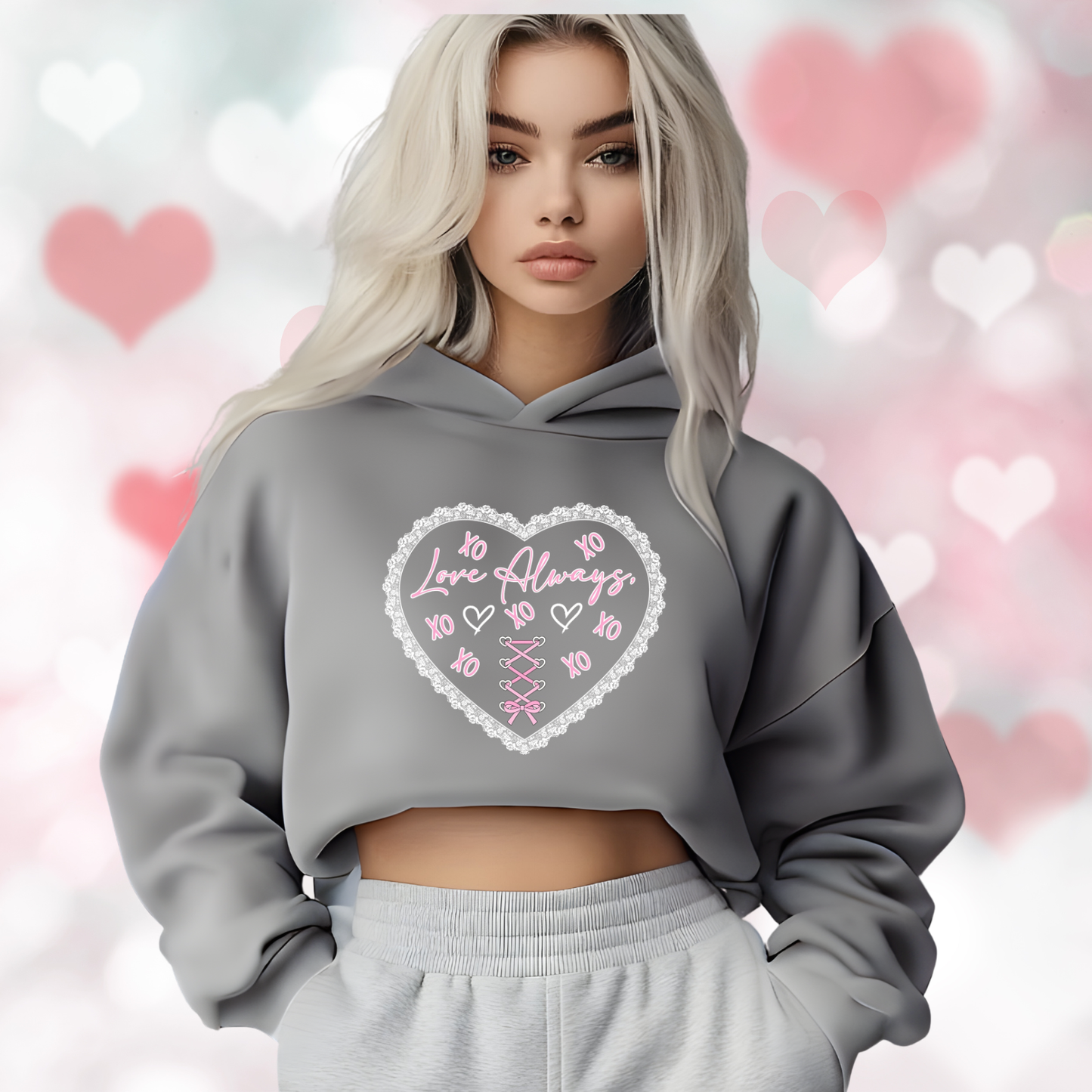 Love Always Crop Hoodie
