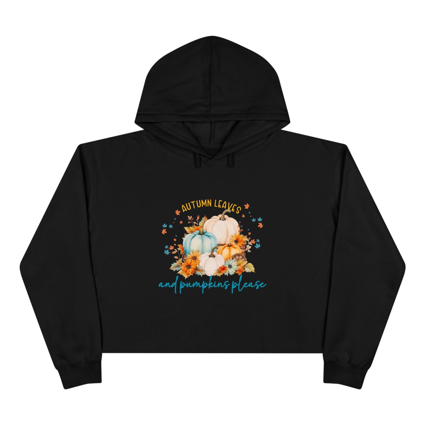 Autumn Leaves & Pumpkins Please Crop Hoodie