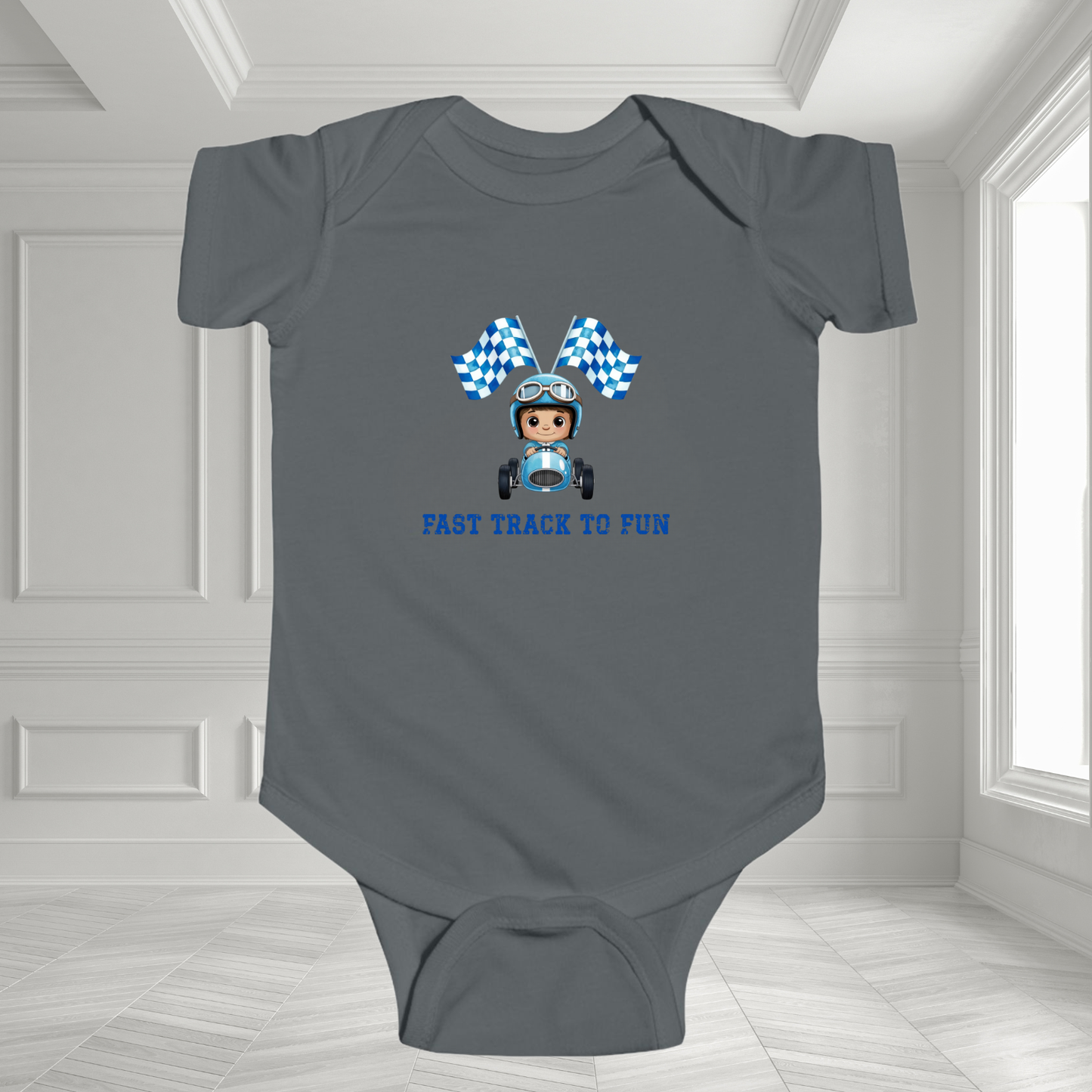 Fast Track To Fun Infant Short Sleeve Onesie