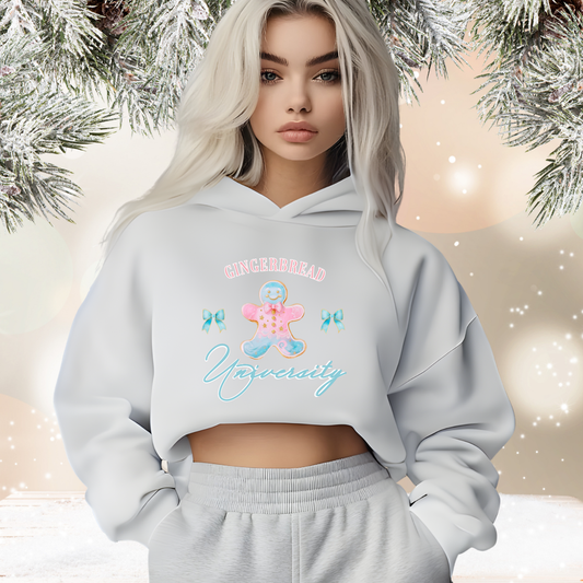 Gingerbread University Crop Hoodie