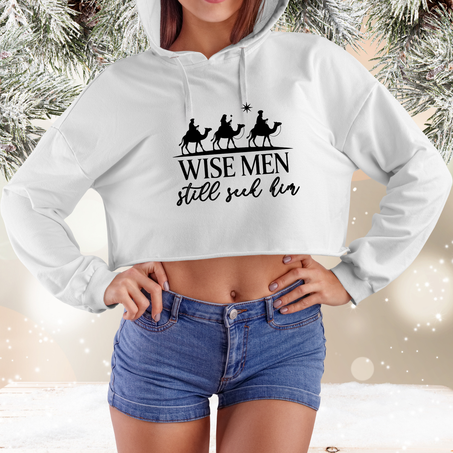 Wise Men Still Seek Him Crop Hoodie