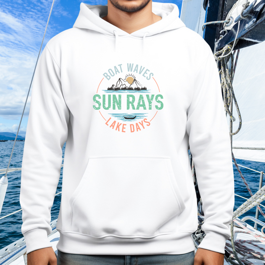 Boat Waves Lake Days Pullover Hoodie