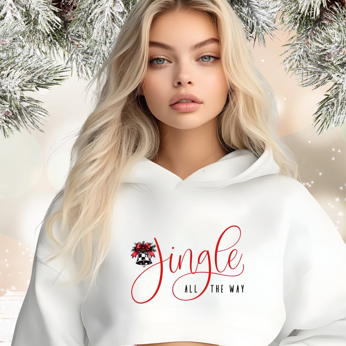 Jingle All The Way Crop Hoodie