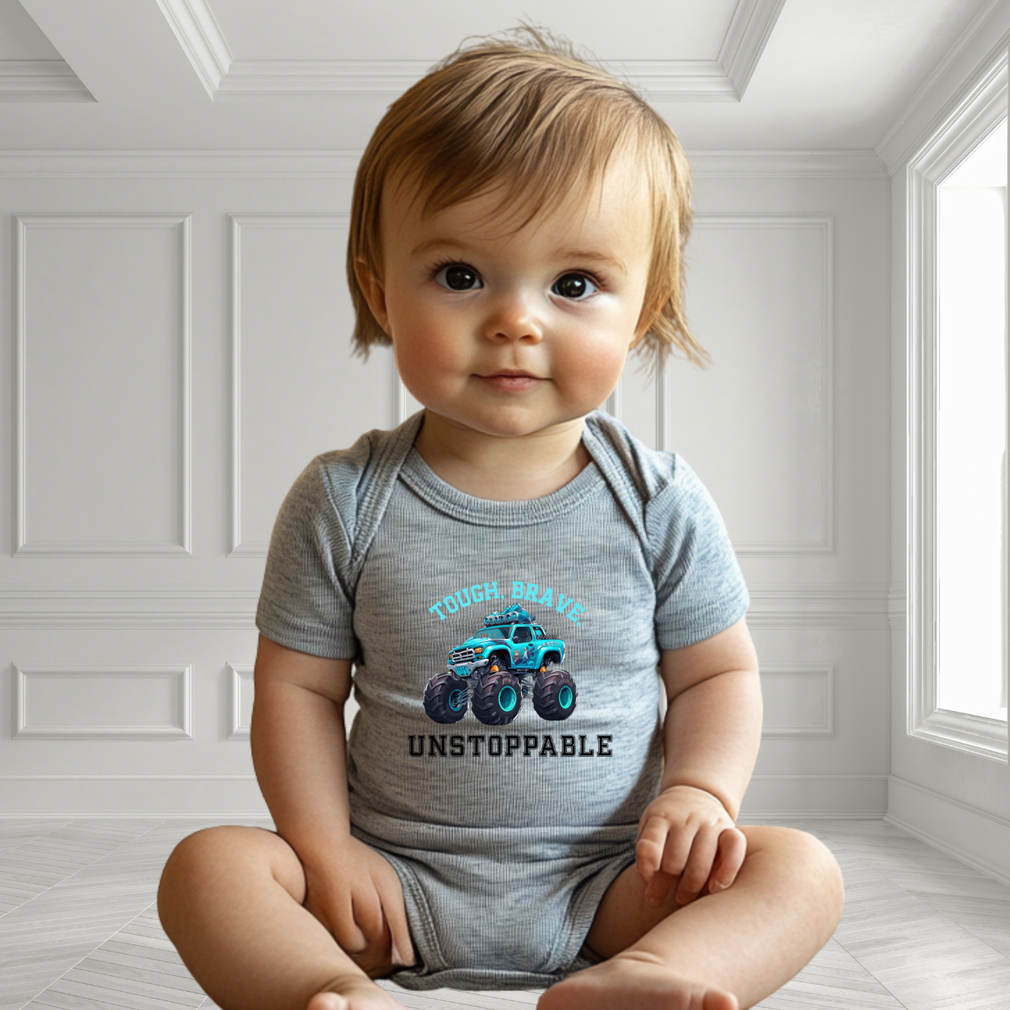 Tough, Brave, Unstoppable Infant Short Sleeve Onesie