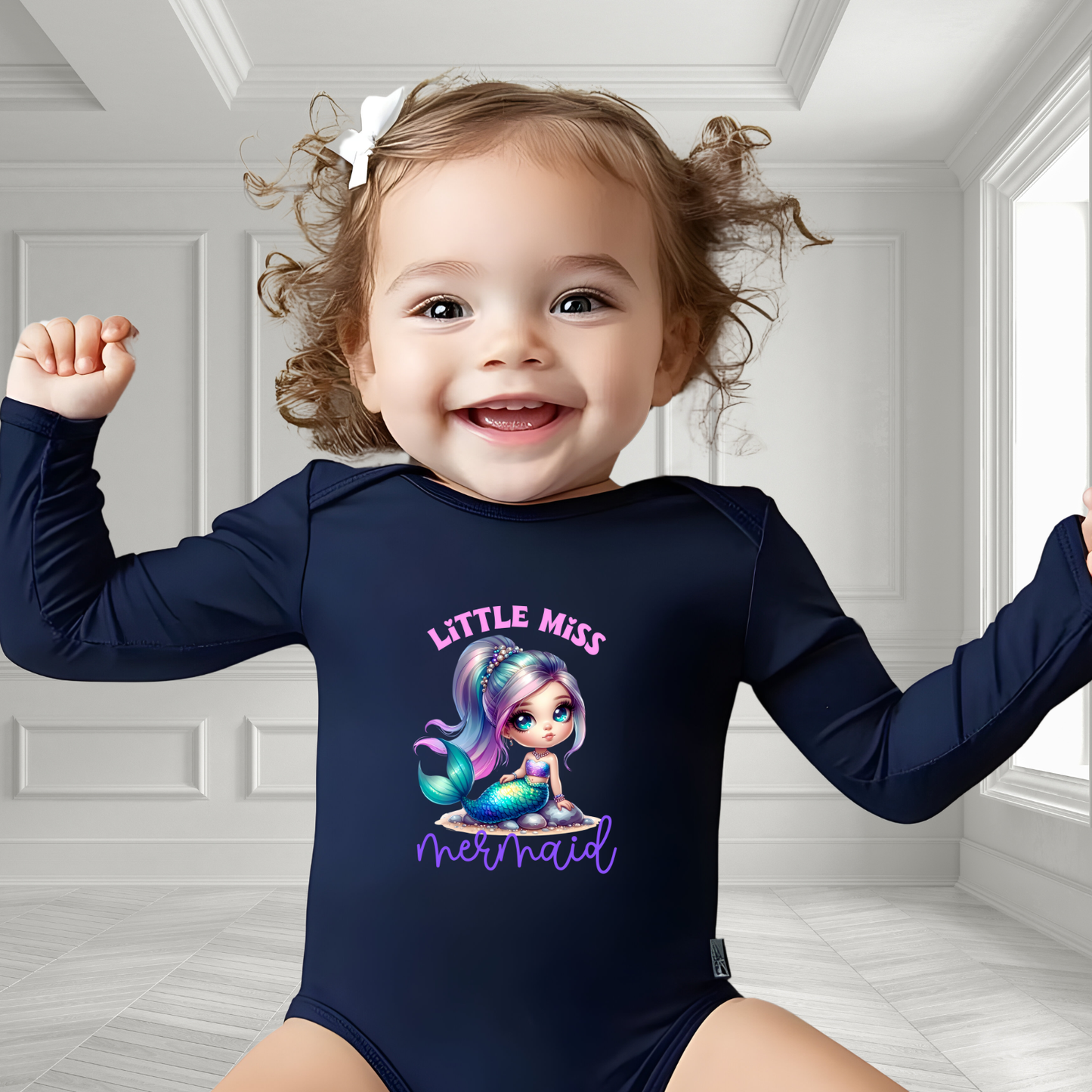 Little Miss Mermaid Infant Long Sleeve Onesie