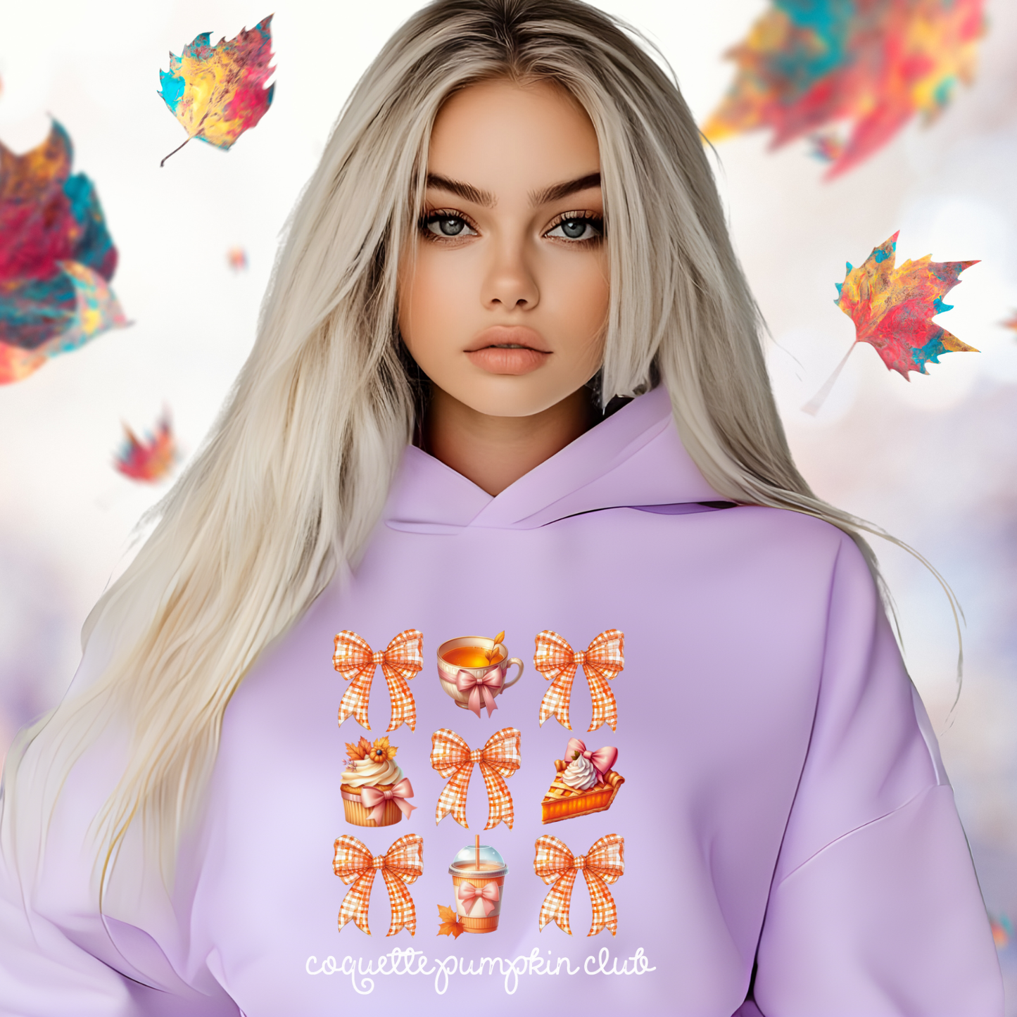Coquette Pumpkin Club Crop Hoodie