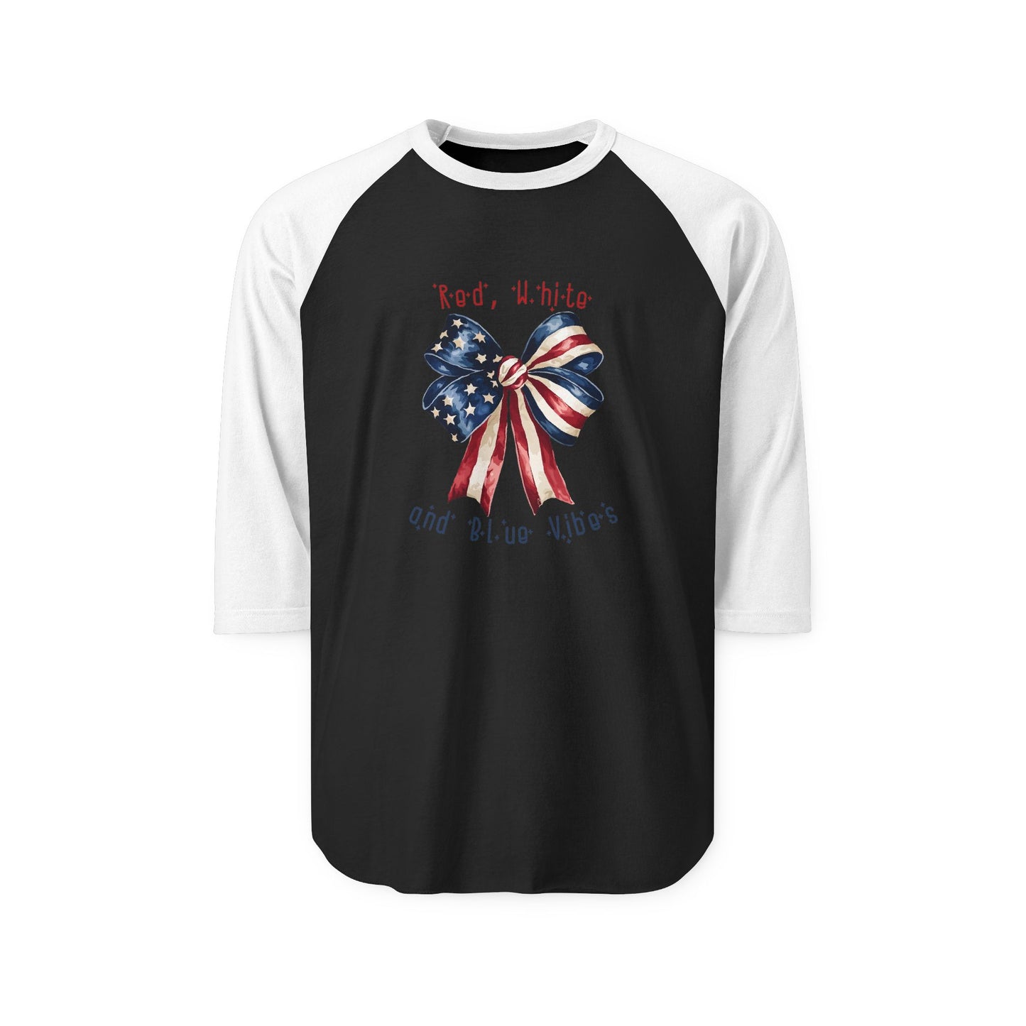 Red White And Blue Vibes Baseball Tee