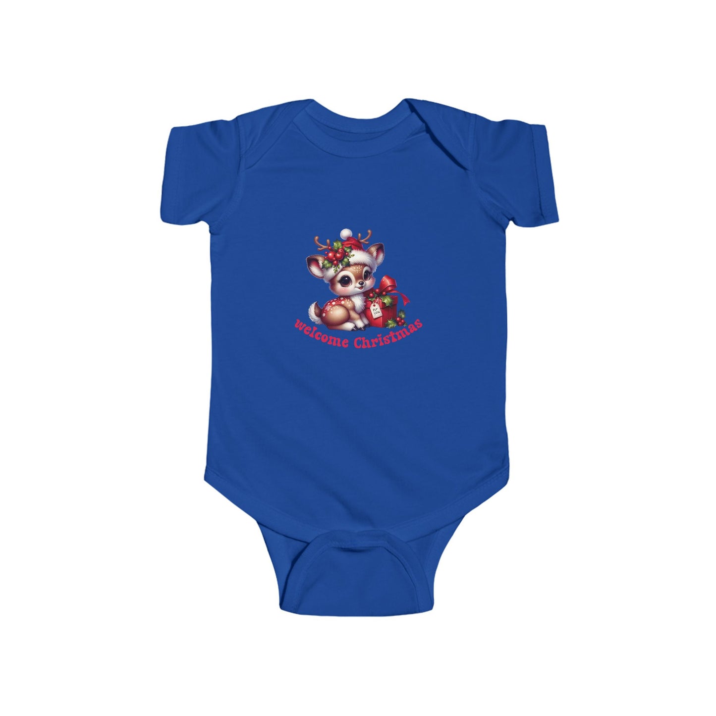 Welcome Christmas Infant Short Sleeve Onesie