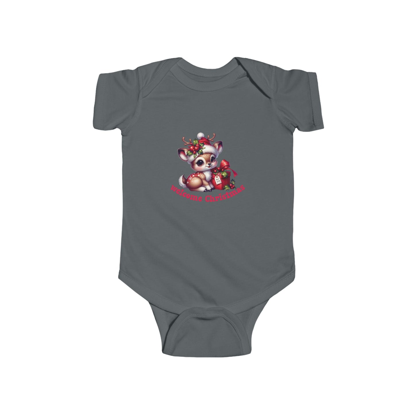 Welcome Christmas Infant Short Sleeve Onesie