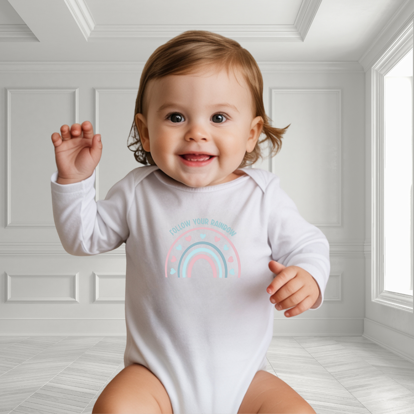 Follow Your Rainbow Infant Long Sleeve Onesie