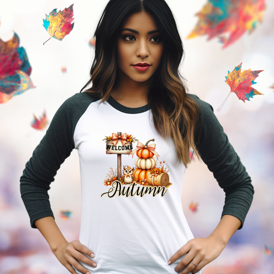 Welcome Autumn Baseball Tee