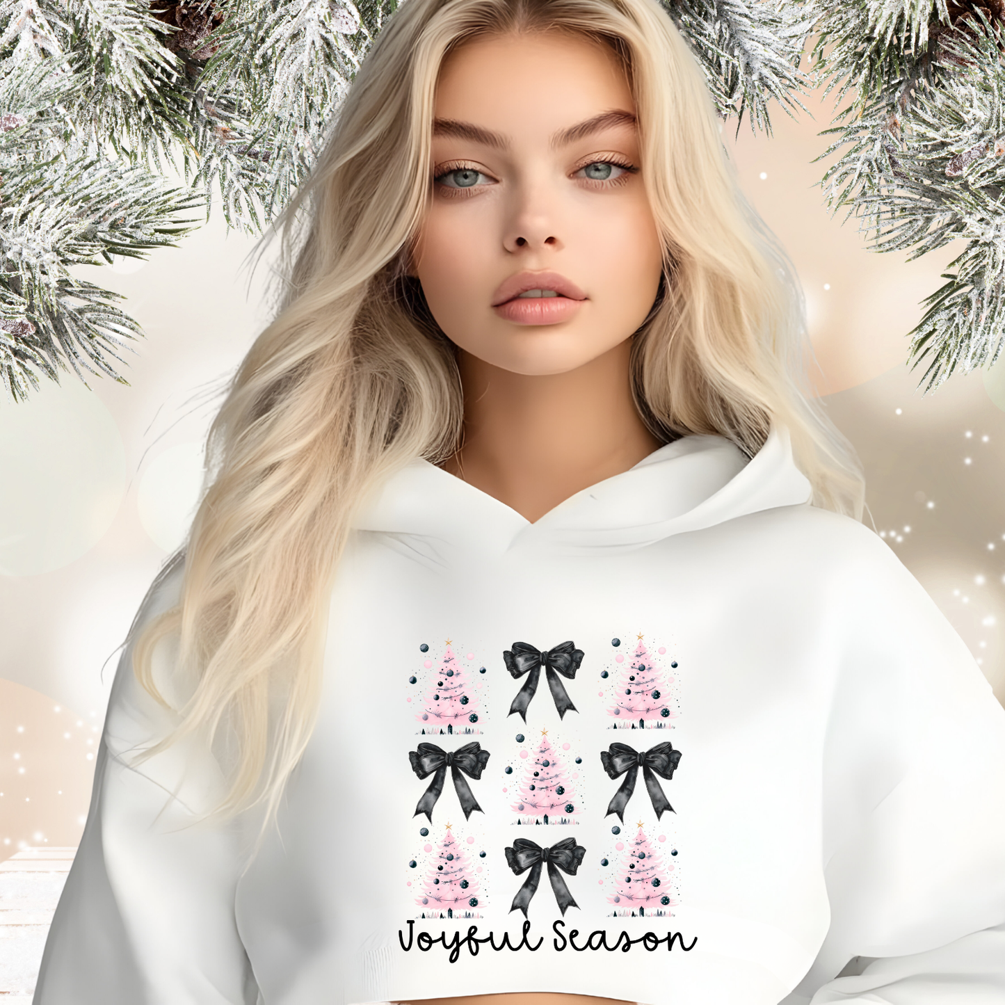 Joyful Season Crop Hoodie