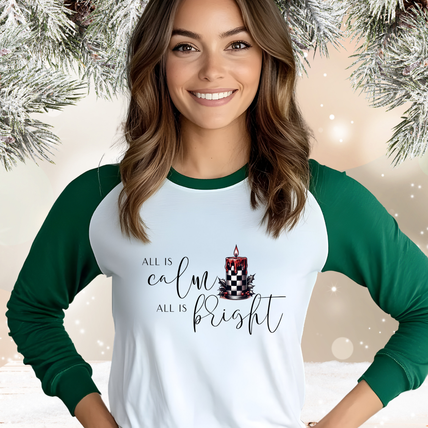 All Is Calm, All Is Bright Baseball Tee
