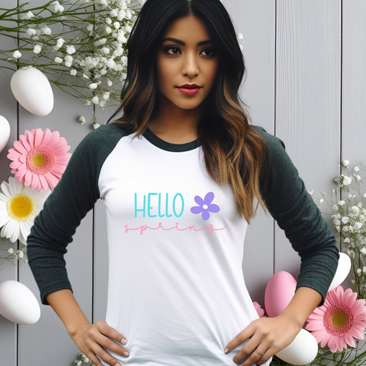 Hello Spring Baseball Tee