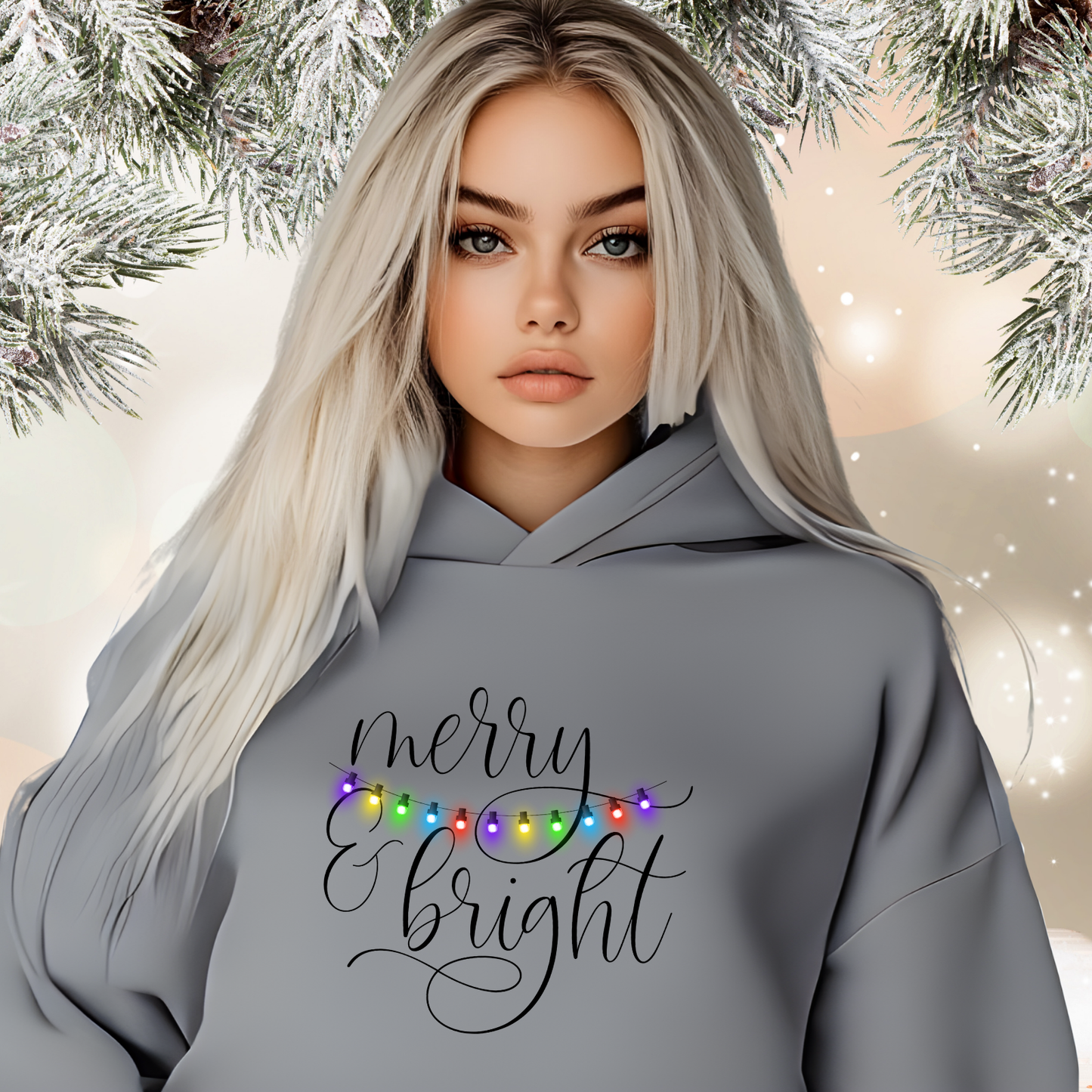 Merry & Bright Crop Hoodie