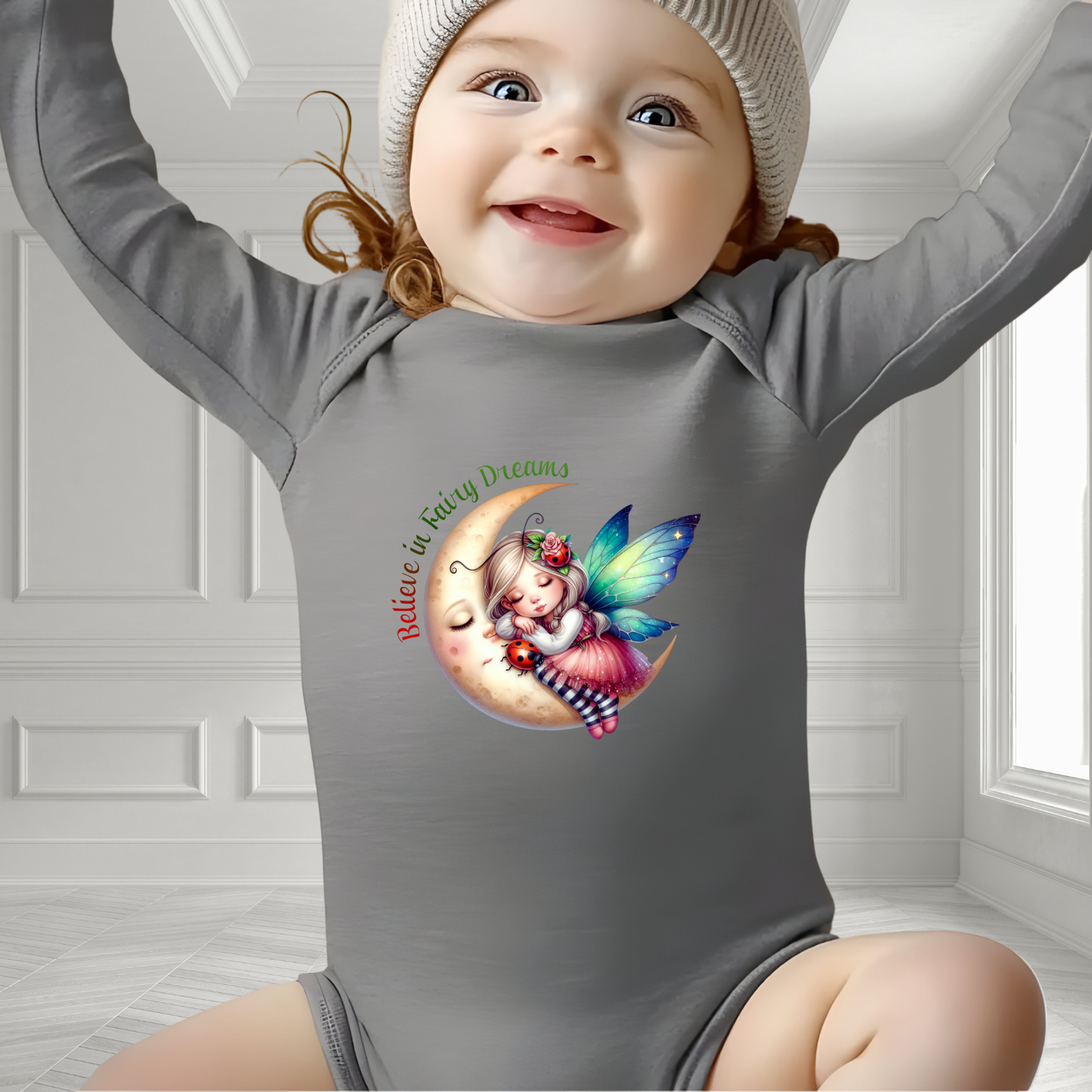 Believe In Fairy Dreams Infant Long Sleeve Onesie