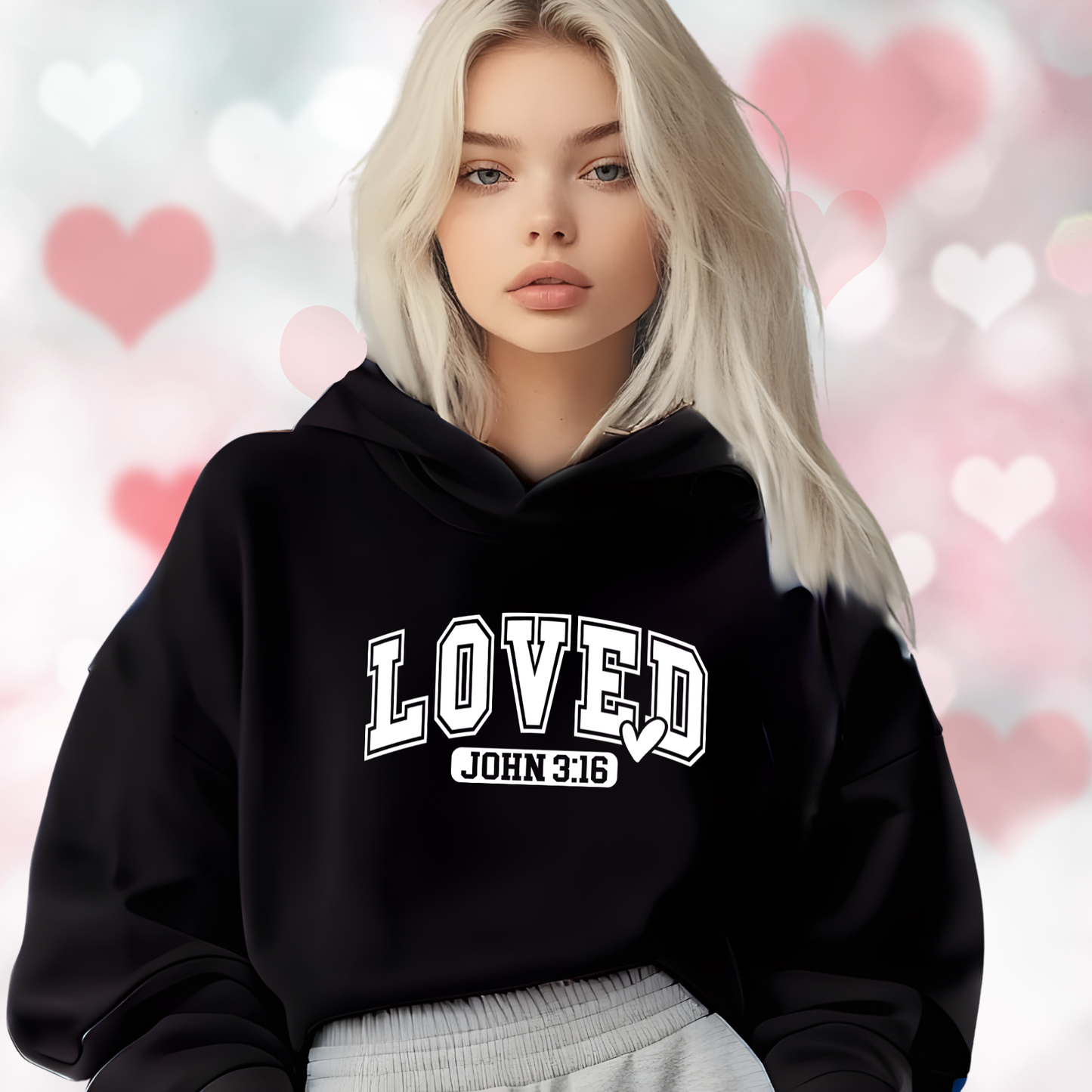 Loved John 3:16 Crop Hoodie