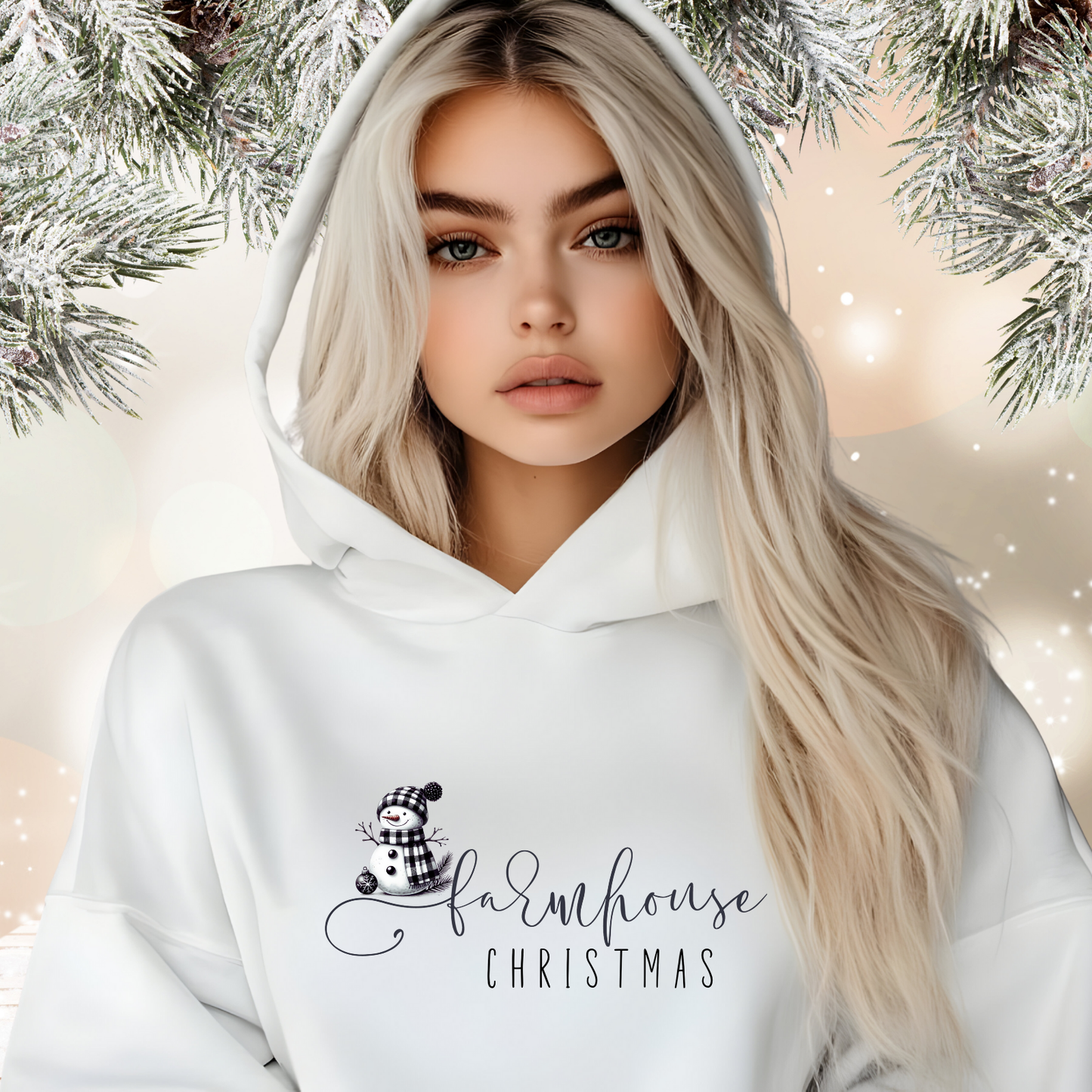 Farmhouse Christmas Crop Hoodie