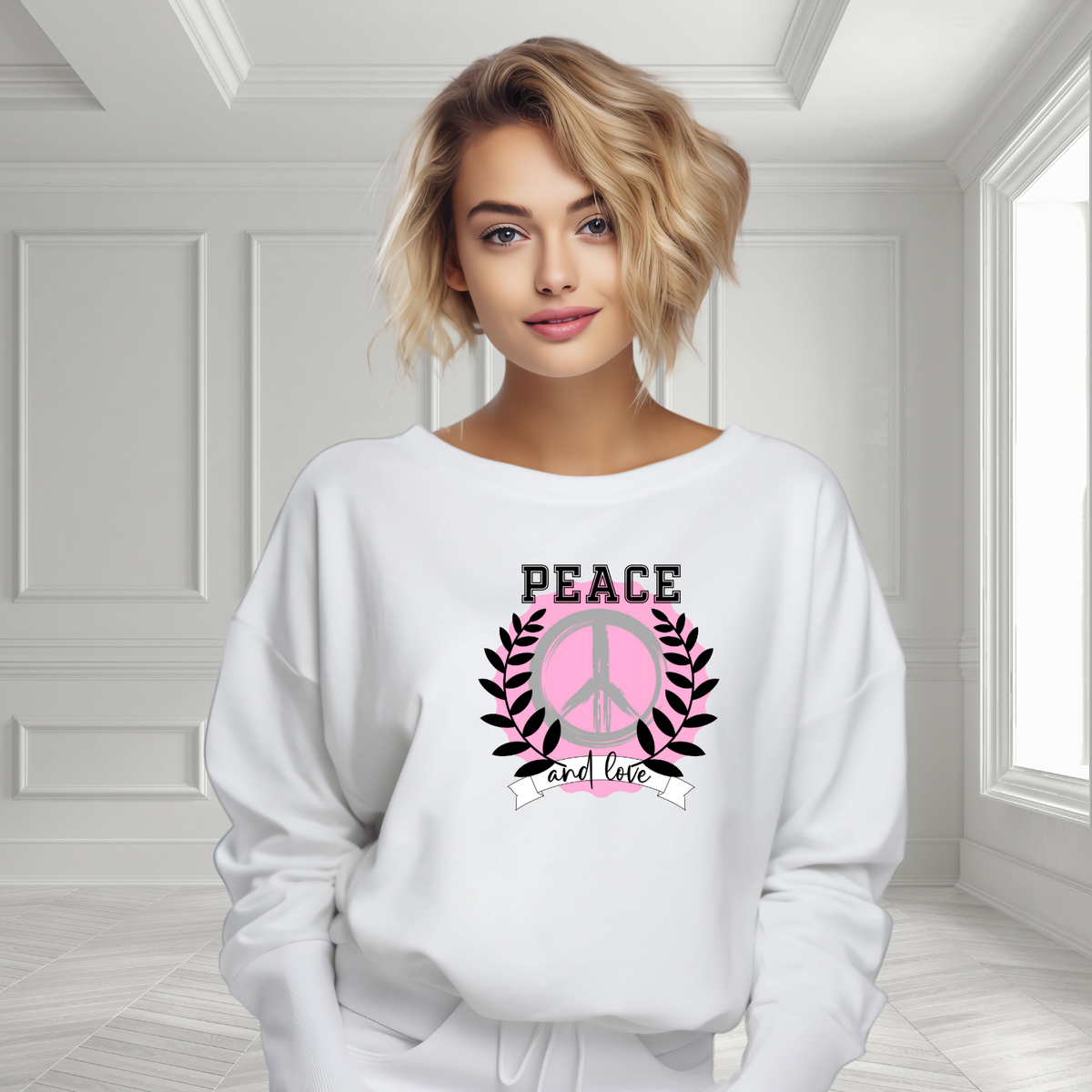 Peace And Love Crewneck Sweatshirt