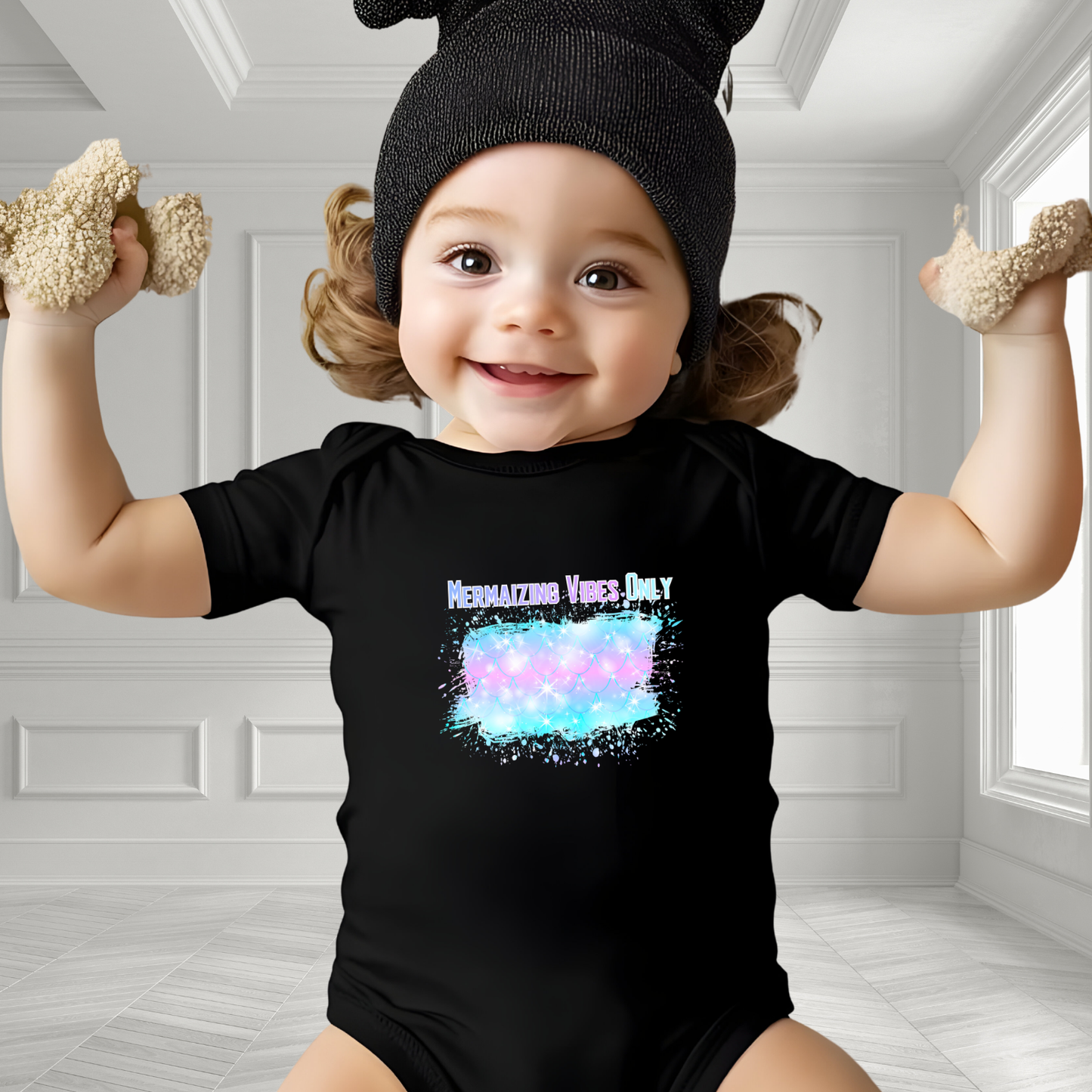 Mermaizing Vibes Only Infant Short Sleeve Onesie