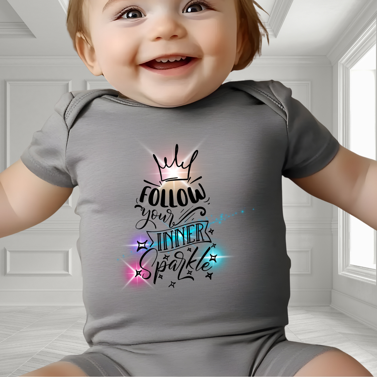 Follow Your Inner Sparkle Infant Short Sleeve Onesie
