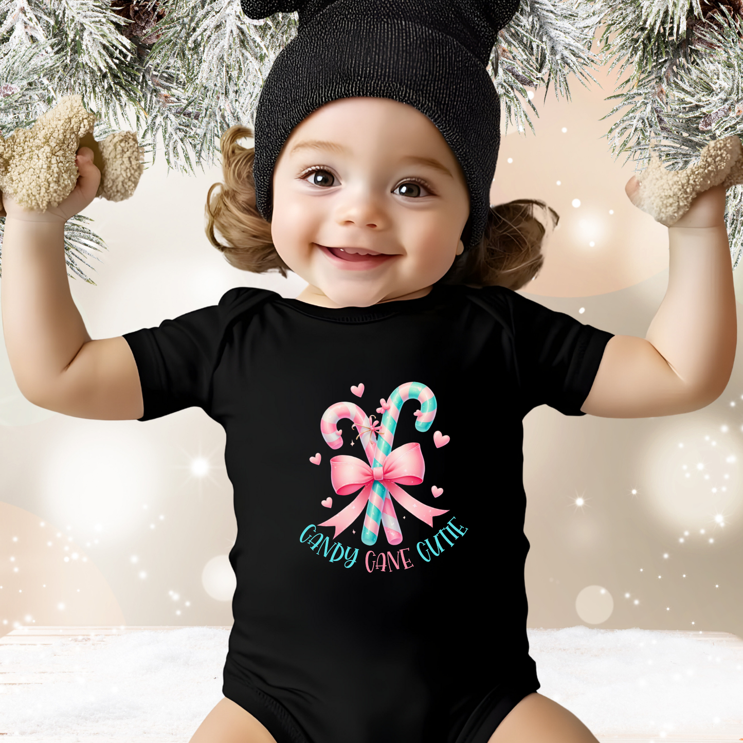 Candy Cane Cutie Infant Short Sleeve Onesie