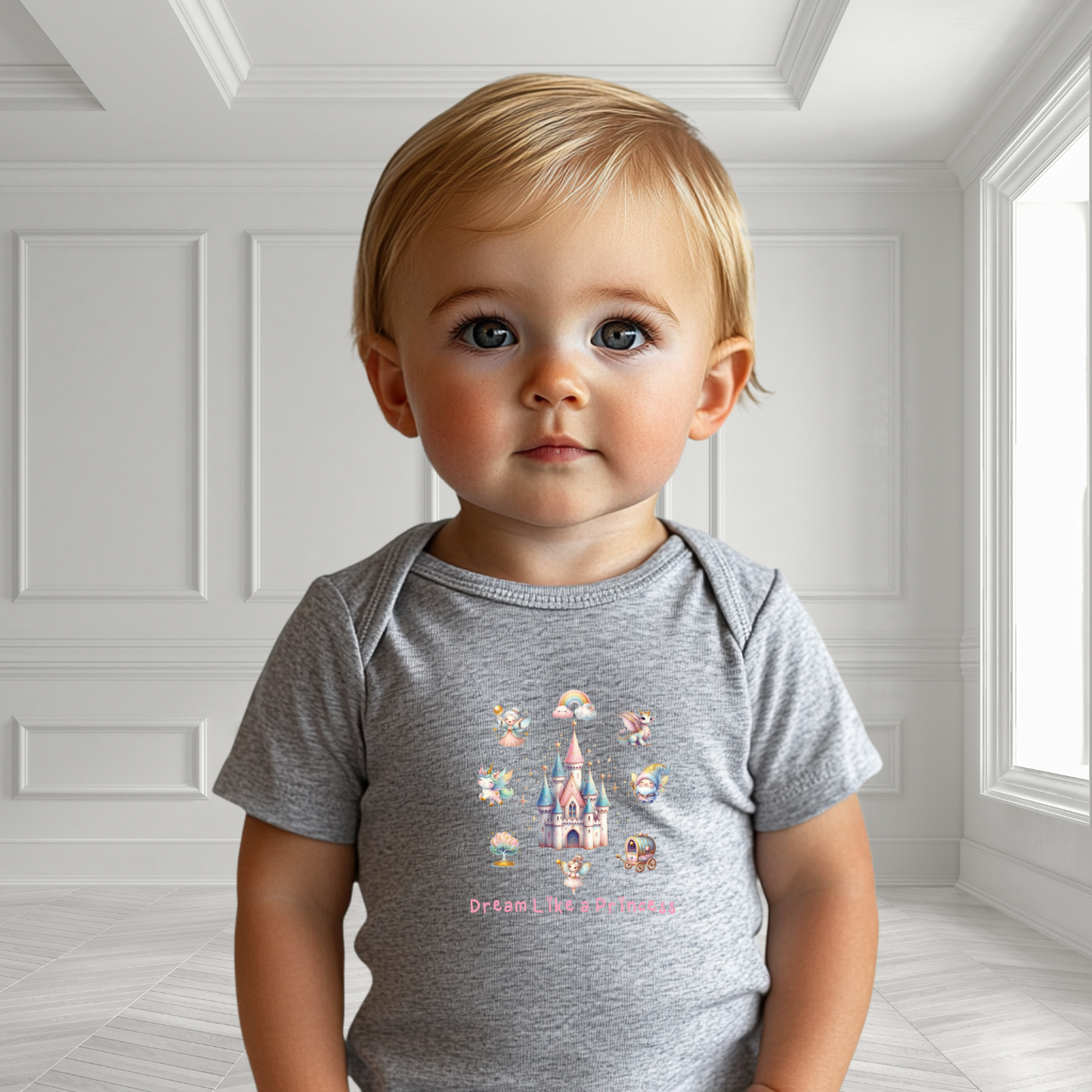 Dream Like A Princess Infant Short Sleeve Onesie