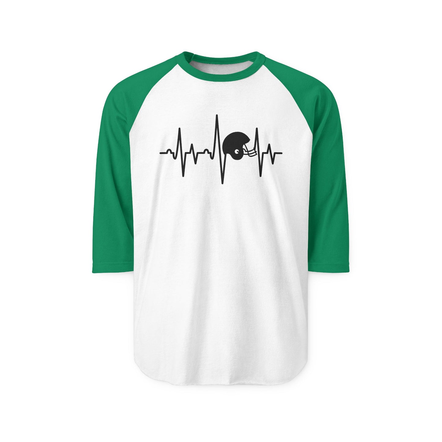 Football Helmet Heartbeat Baseball Tee
