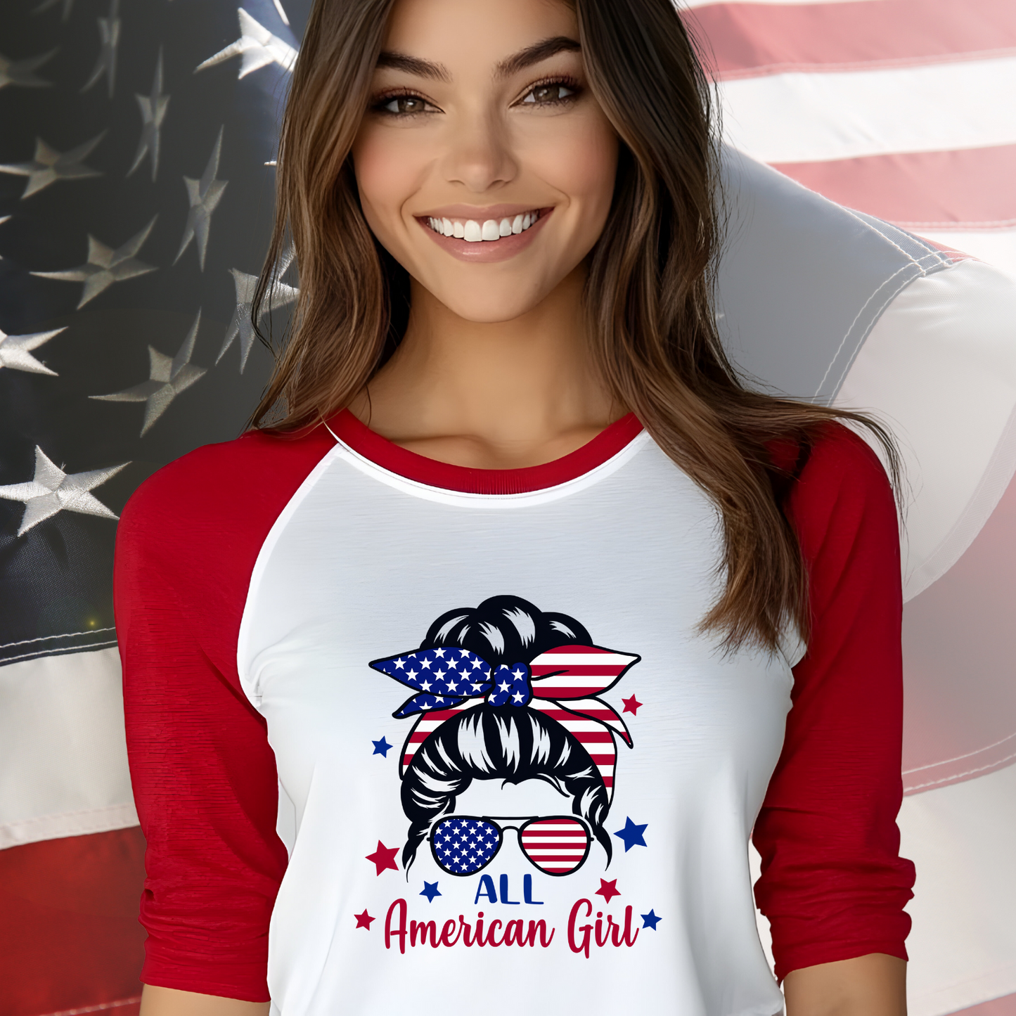 All American Girl Baseball Tee