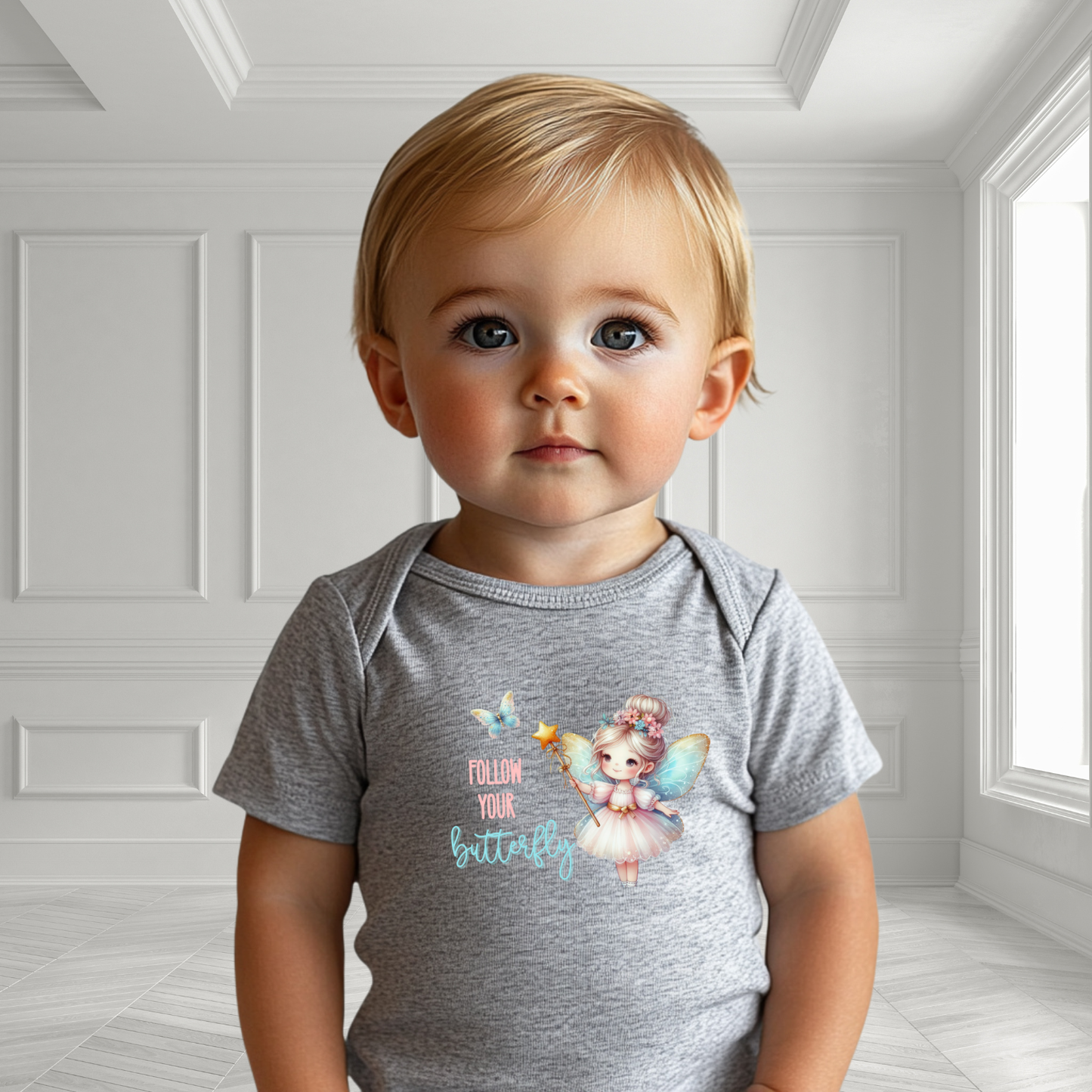Follow Your Butterfly Infant Short Sleeve Onesie