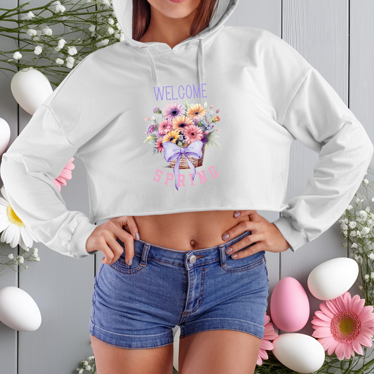 Welcome Spring Crop Hoodie