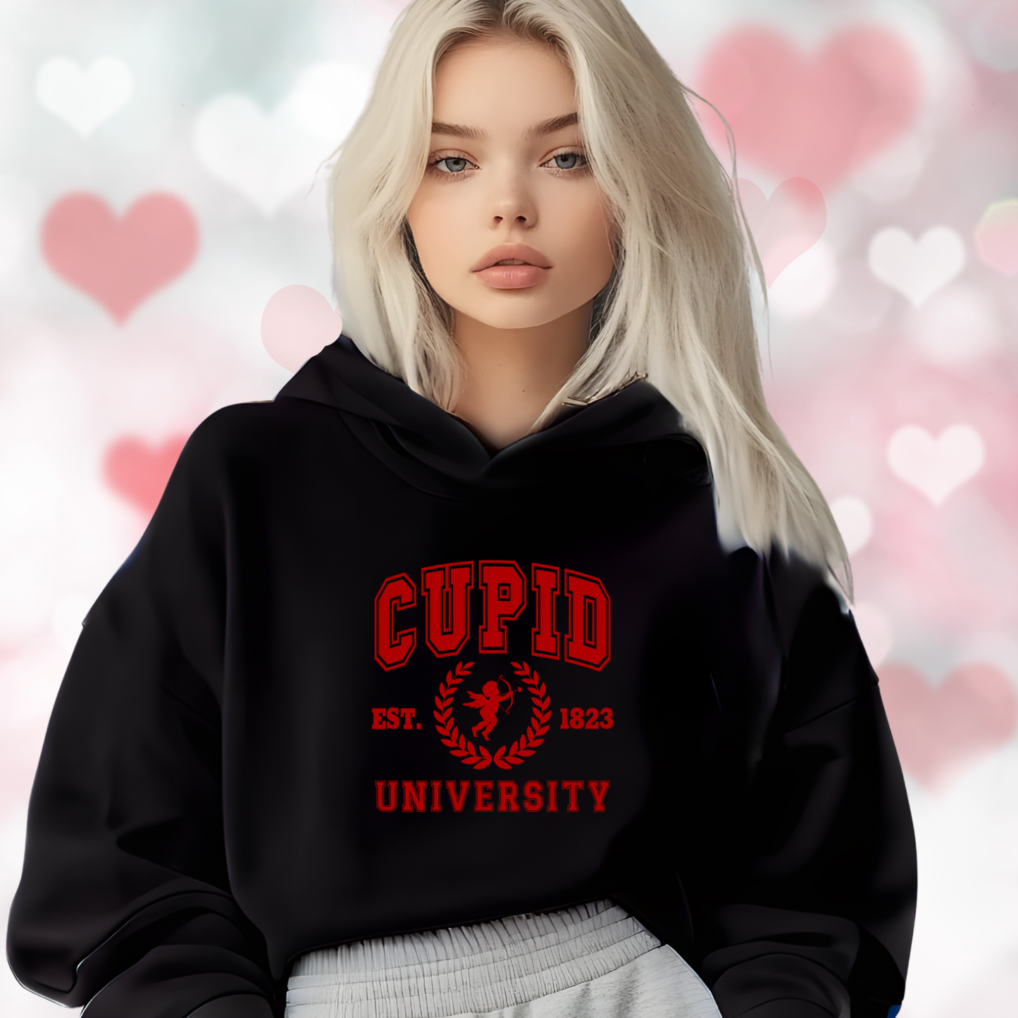 Cupid University Crop Hoodie