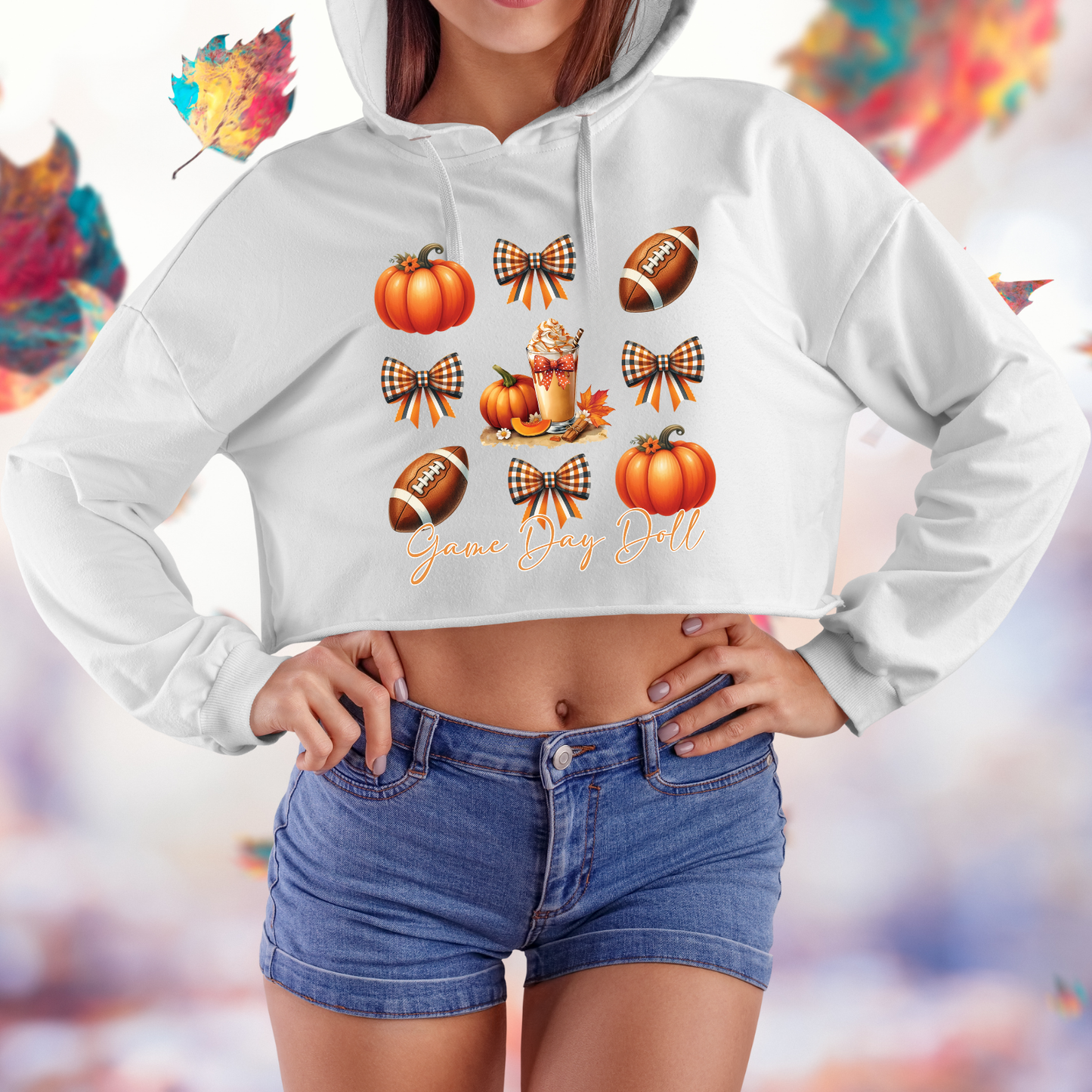 Game Day Doll Crop Hoodie