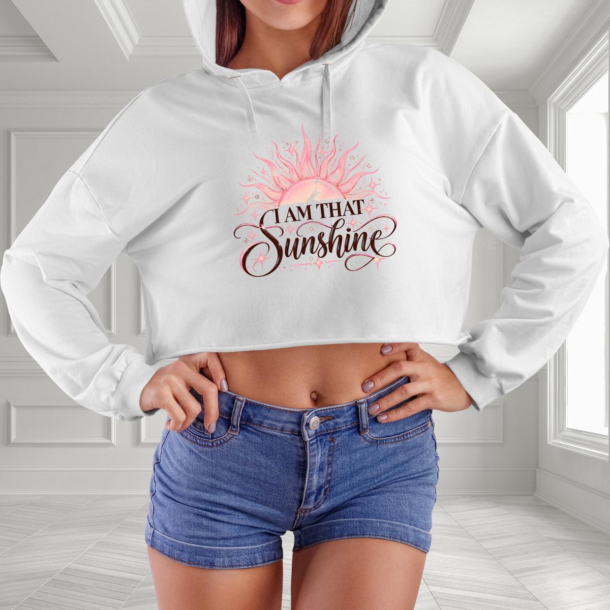 I Am That Sunshine Crop Hoodie