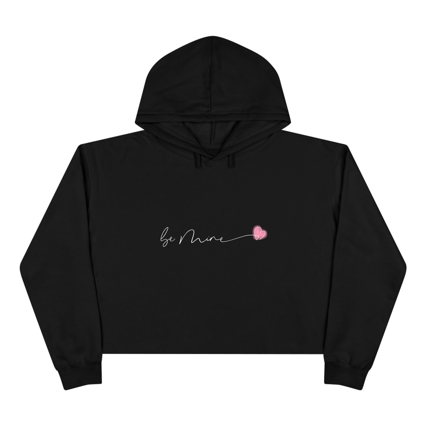 Be Mine Pink Heart Crop Hoodie
