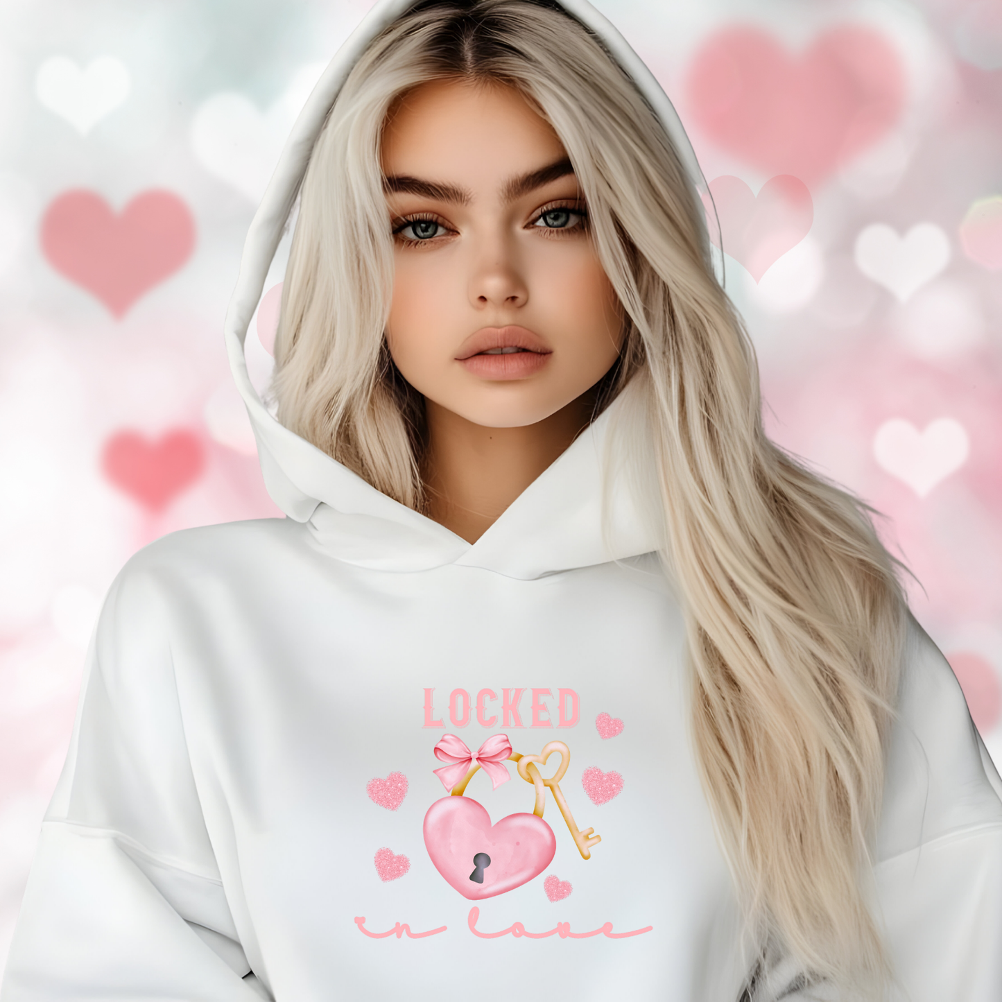 Locked In Love Crop Hoodie