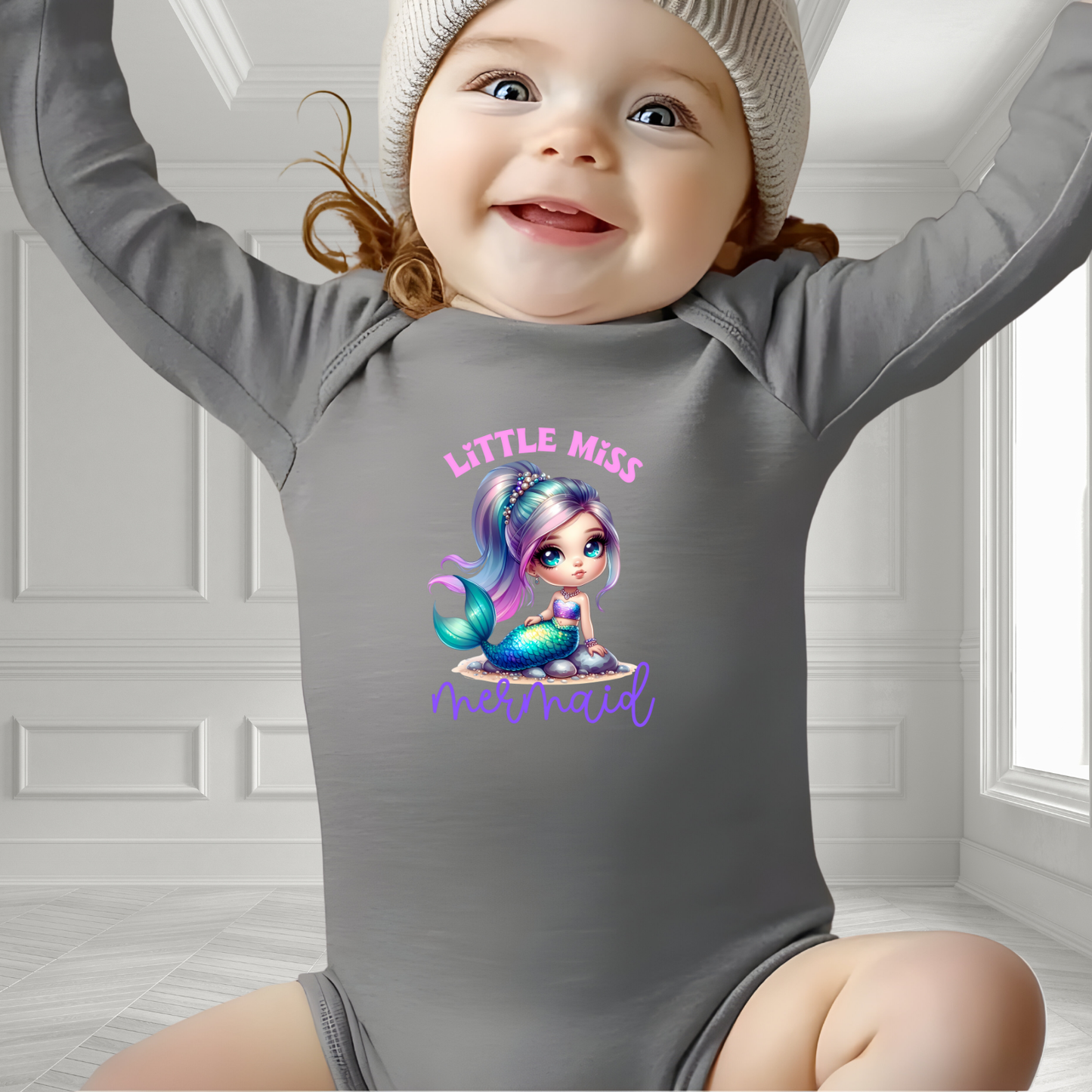 Little Miss Mermaid Infant Long Sleeve Onesie