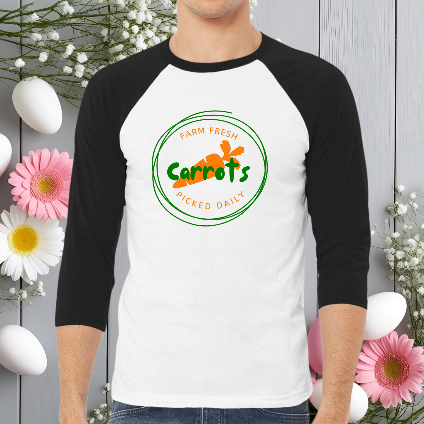 Farm Fresh Carrots Baseball Tee