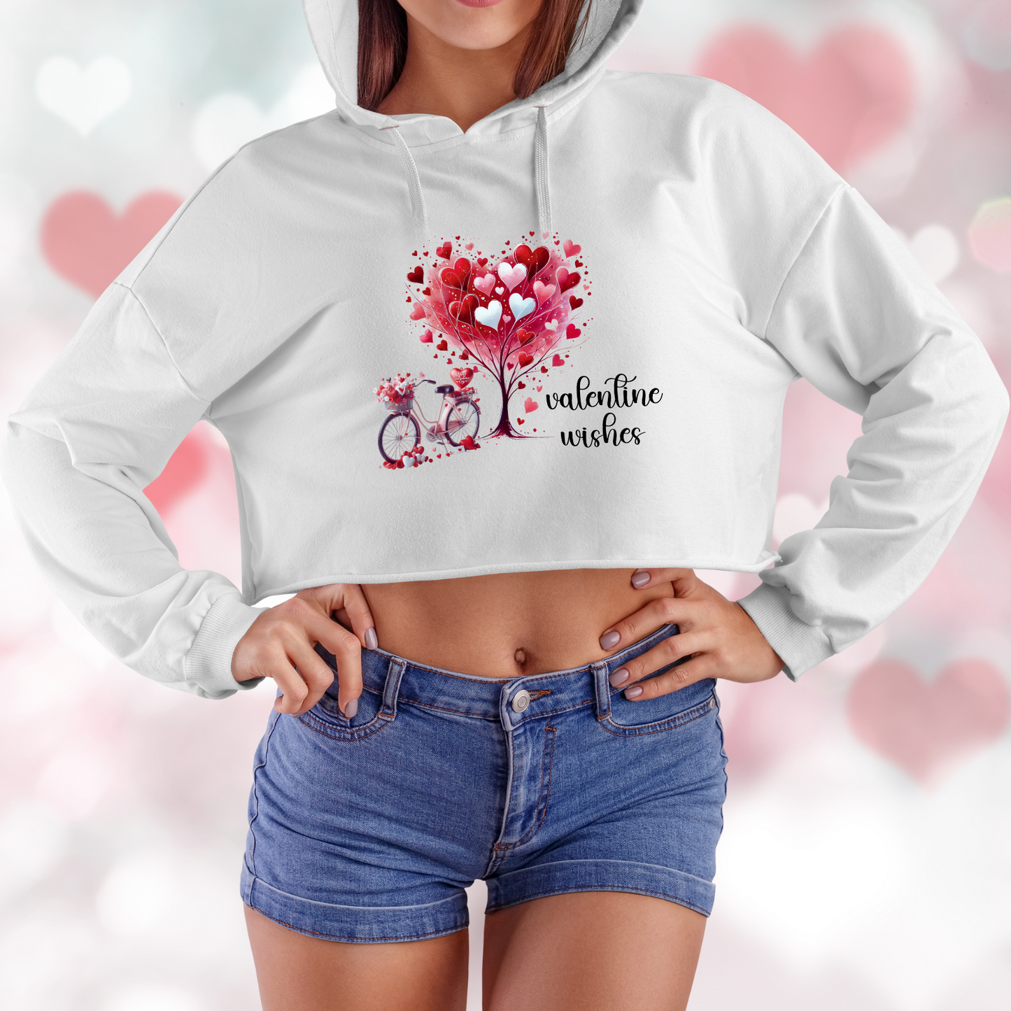 Valentine Wishes Crop Hoodie