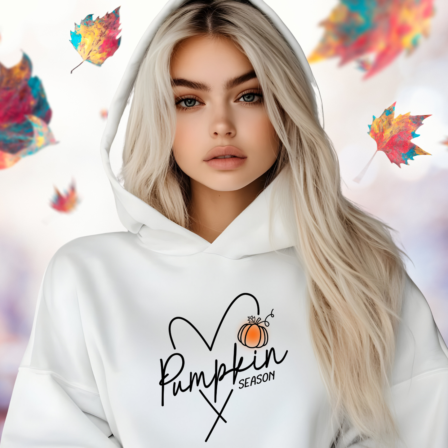 Pumpkin Season Heart Cropped Hoodie