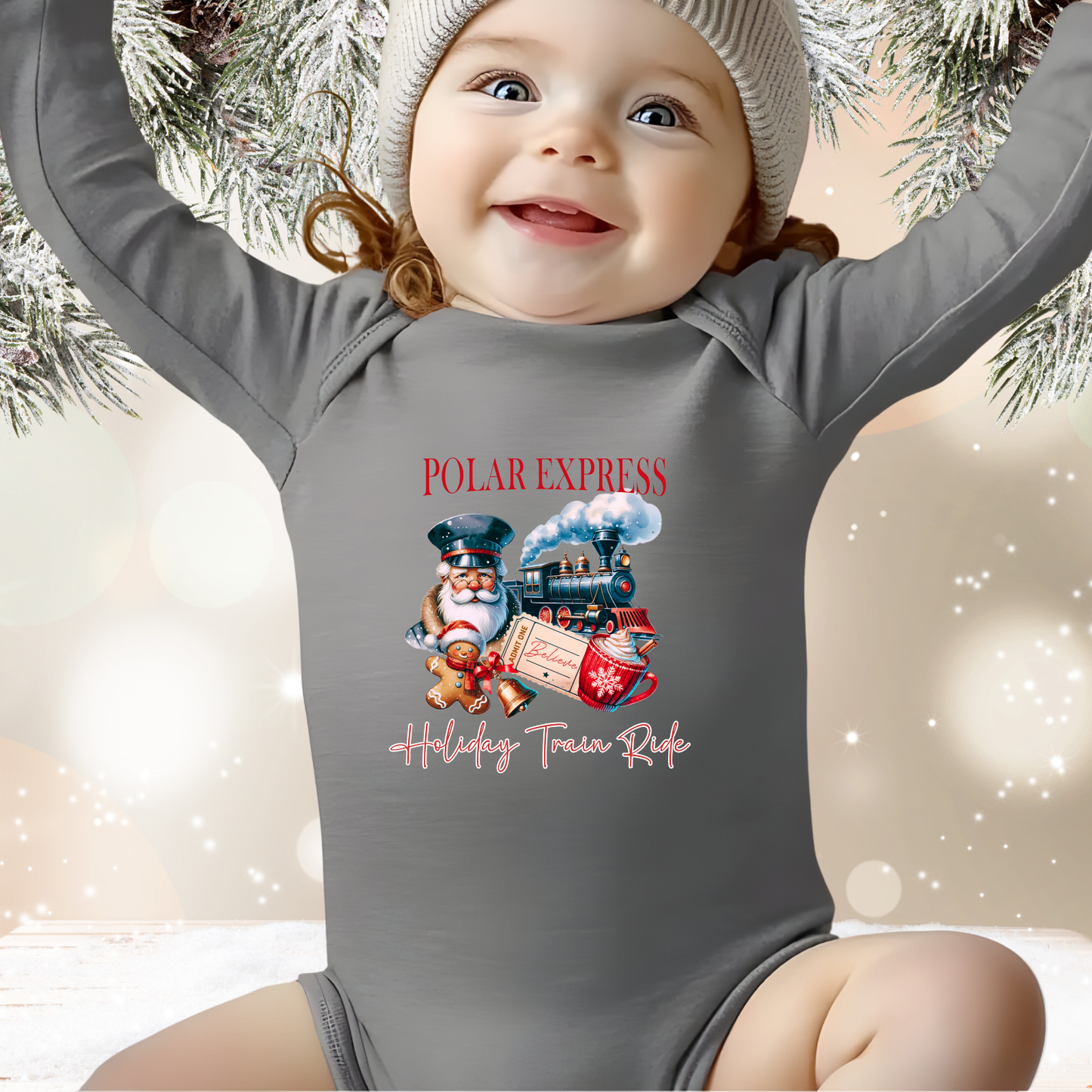 Polar Express Infant Long Sleeve Onesie