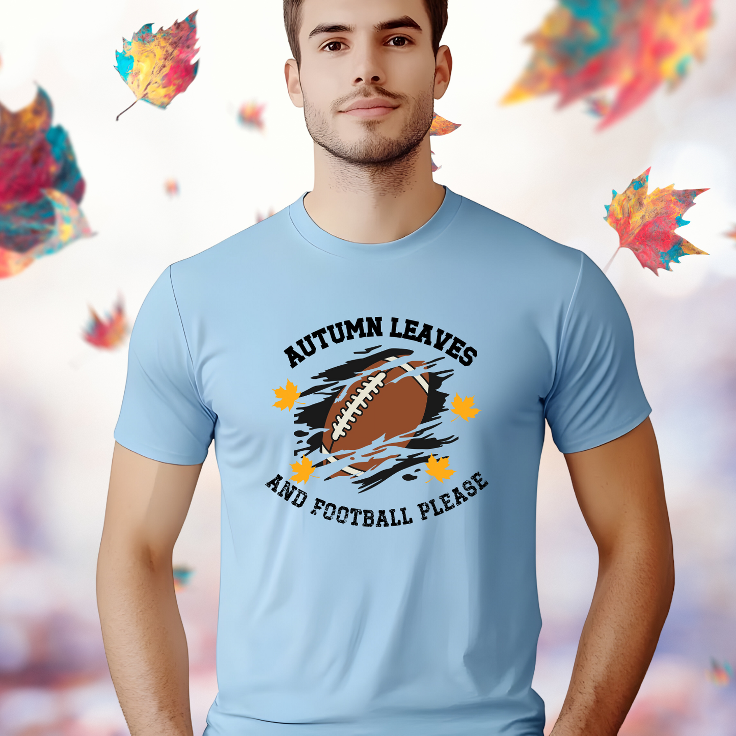 Autumn Leaves And Football Please T-Shirt