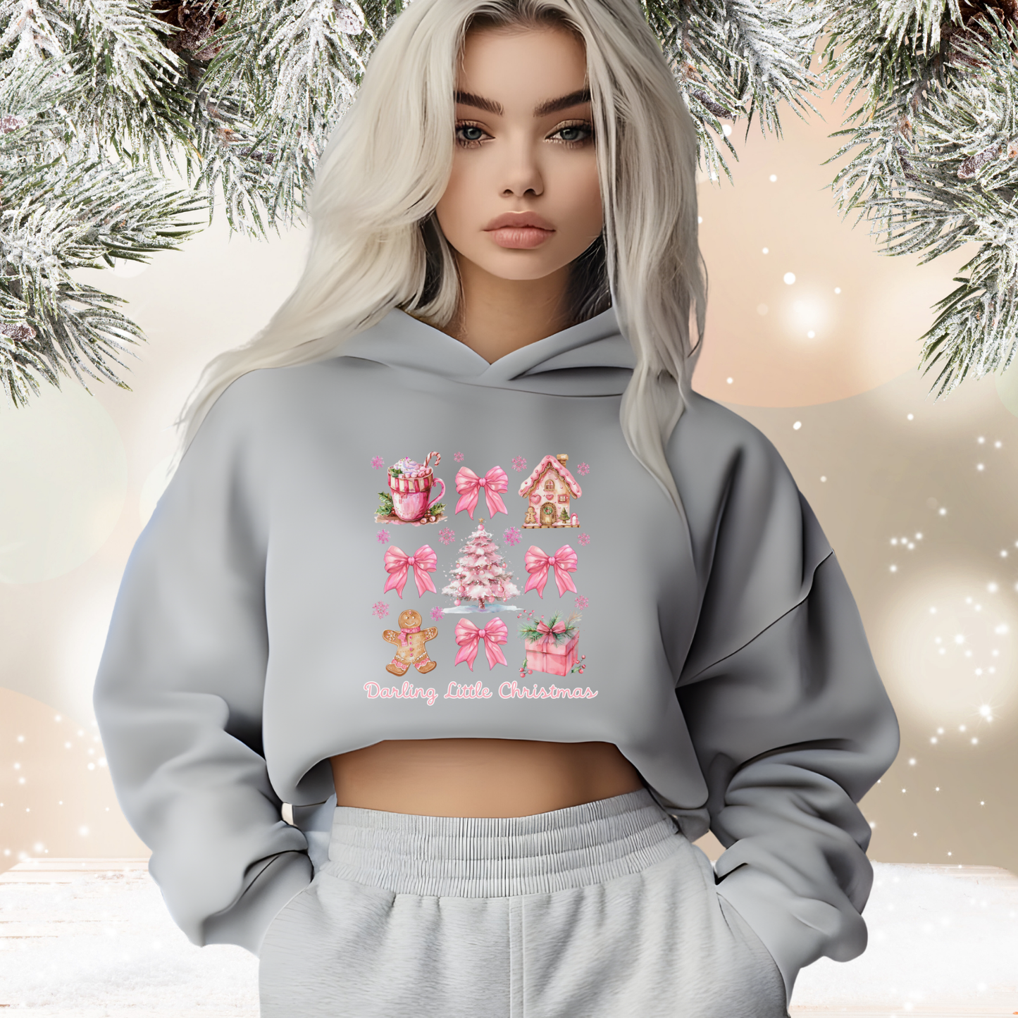 Darling Little Christmas Crop Hoodie
