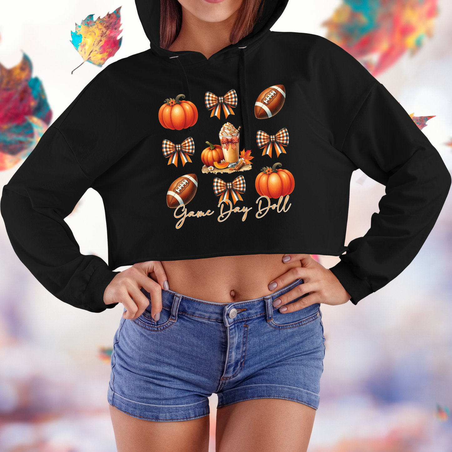 Game Day Doll Crop Hoodie