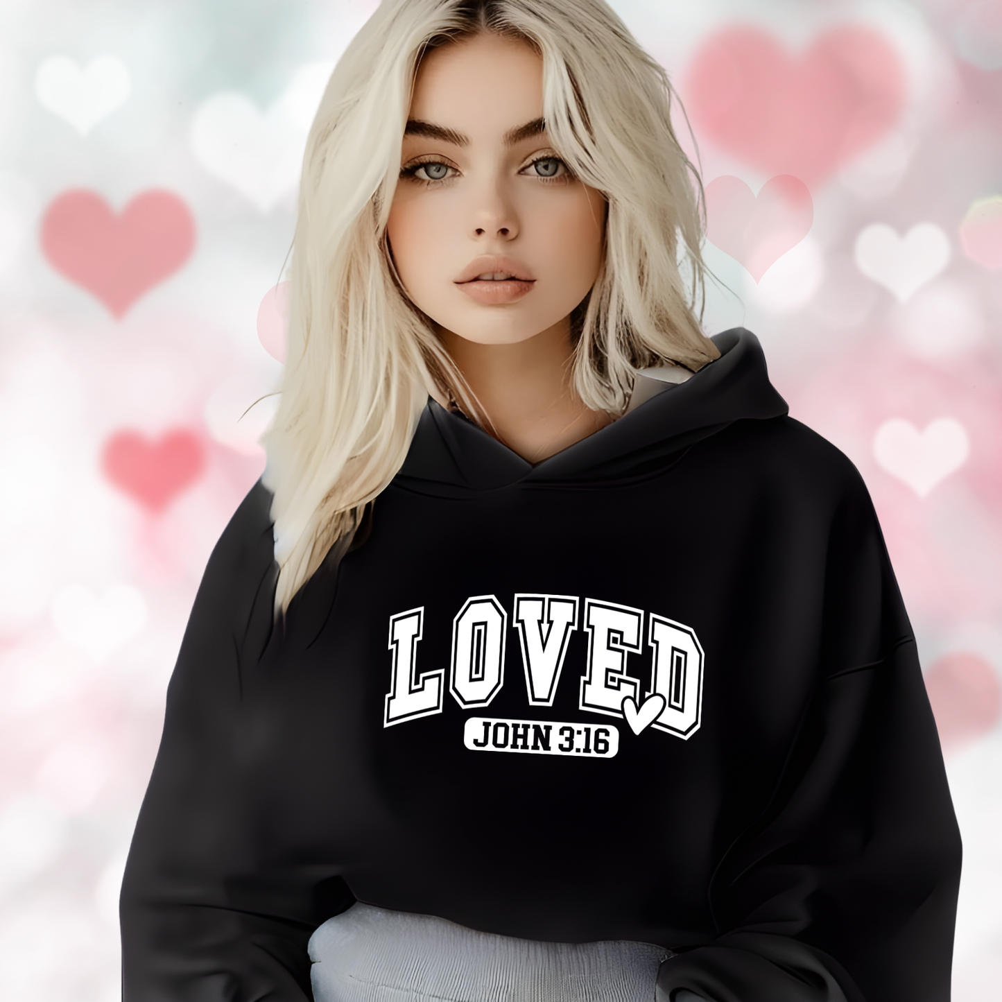 Loved John 3:16 Crop Hoodie