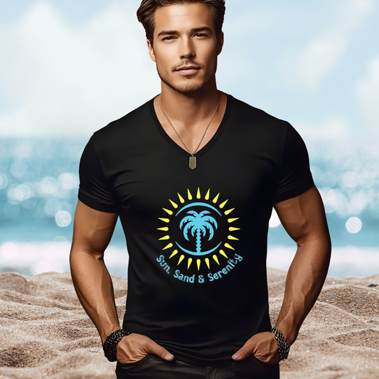 Sun Sand And Serenity V-Neck Tee