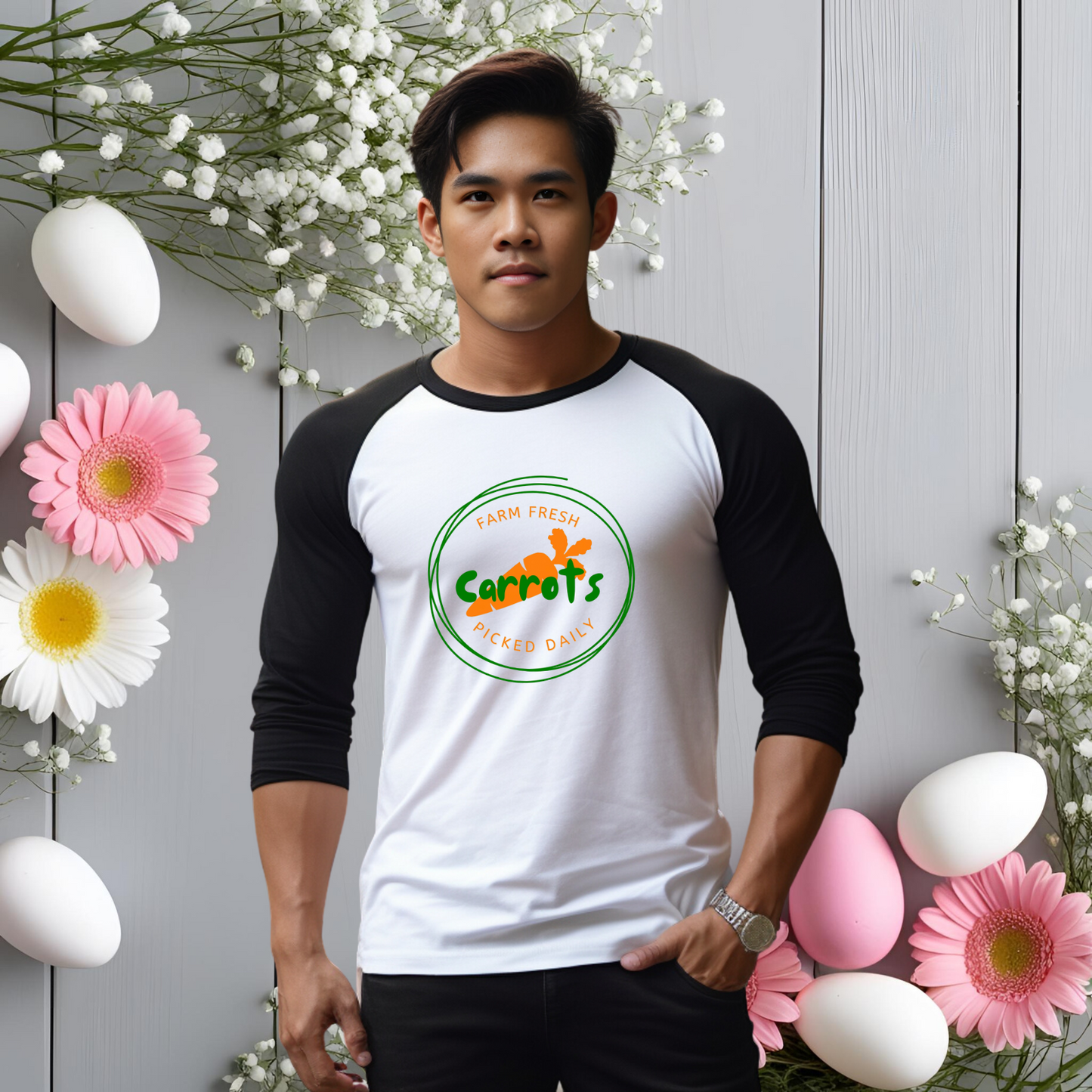 Farm Fresh Carrots Baseball Tee
