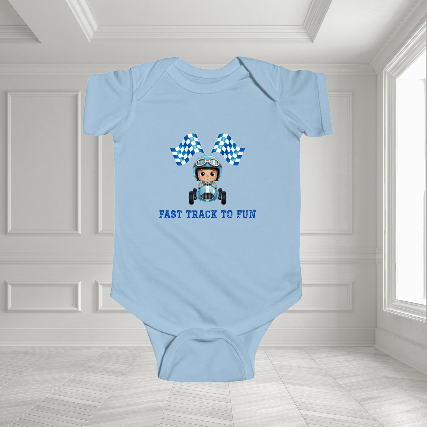 Fast Track To Fun Infant Short Sleeve Onesie